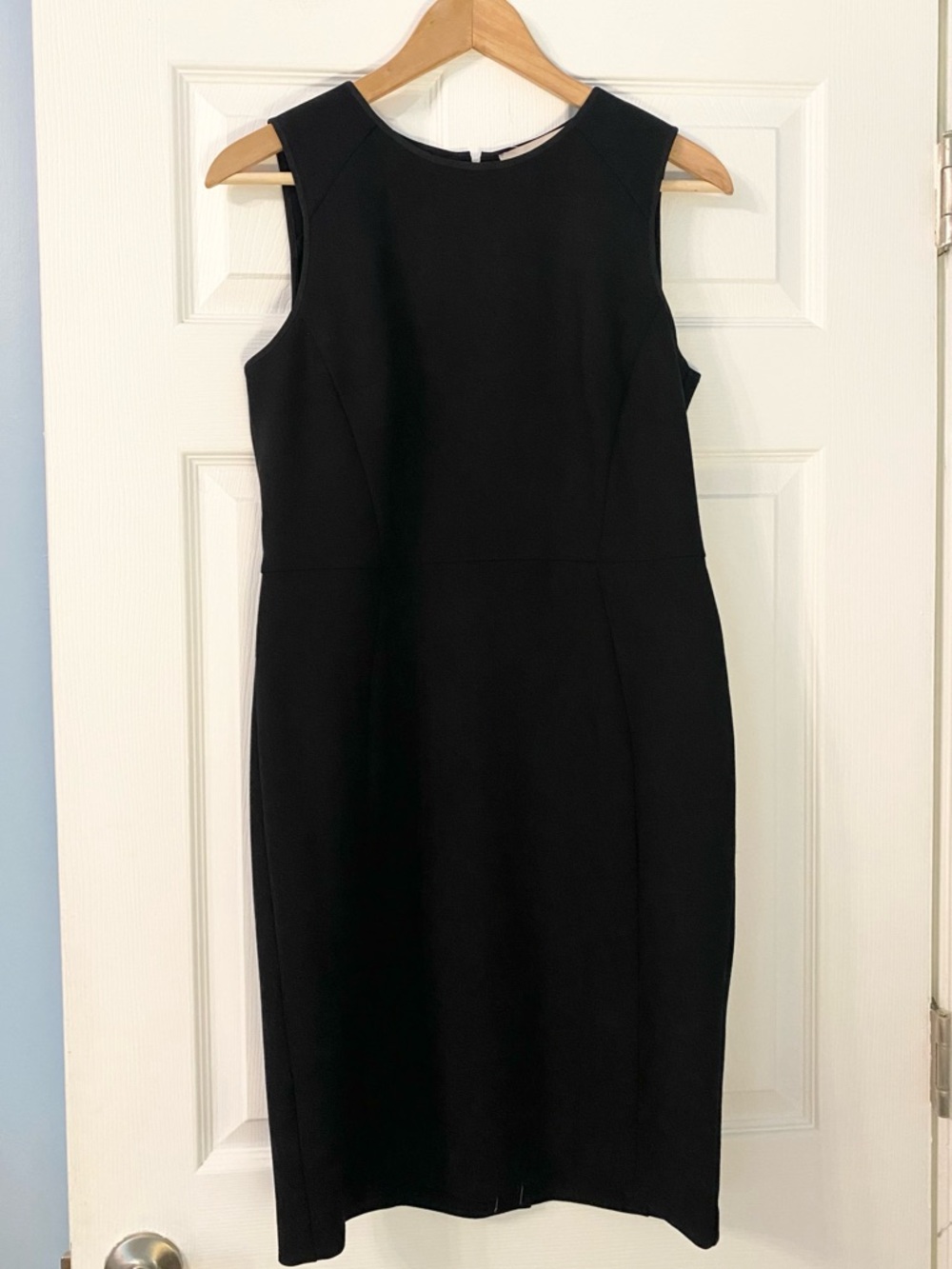 NWT LOFT Black Sleeveless Midi Sheath Dress